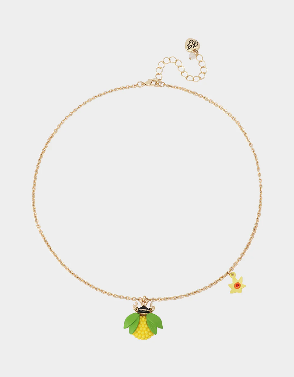 BEE FLOWER SHORT PENDANT NECKLACE YELLOW