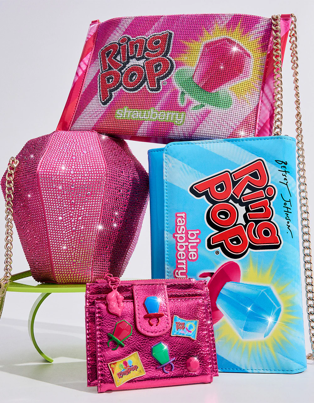 RING POP® PATENT WALLET ON CHAIN BLUE - Image 9